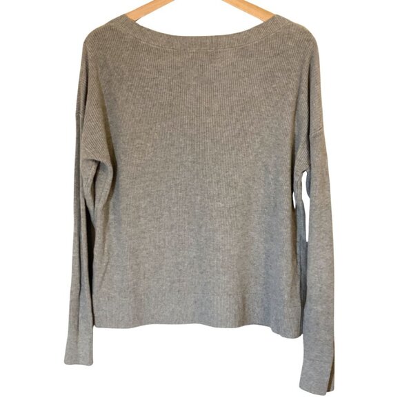 Banana Republic Factory Ribbed Crewneck Sweater - Gray - SZ L - Picture 3 of 5